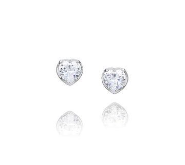 Ohrstecker Herz rhodiniert